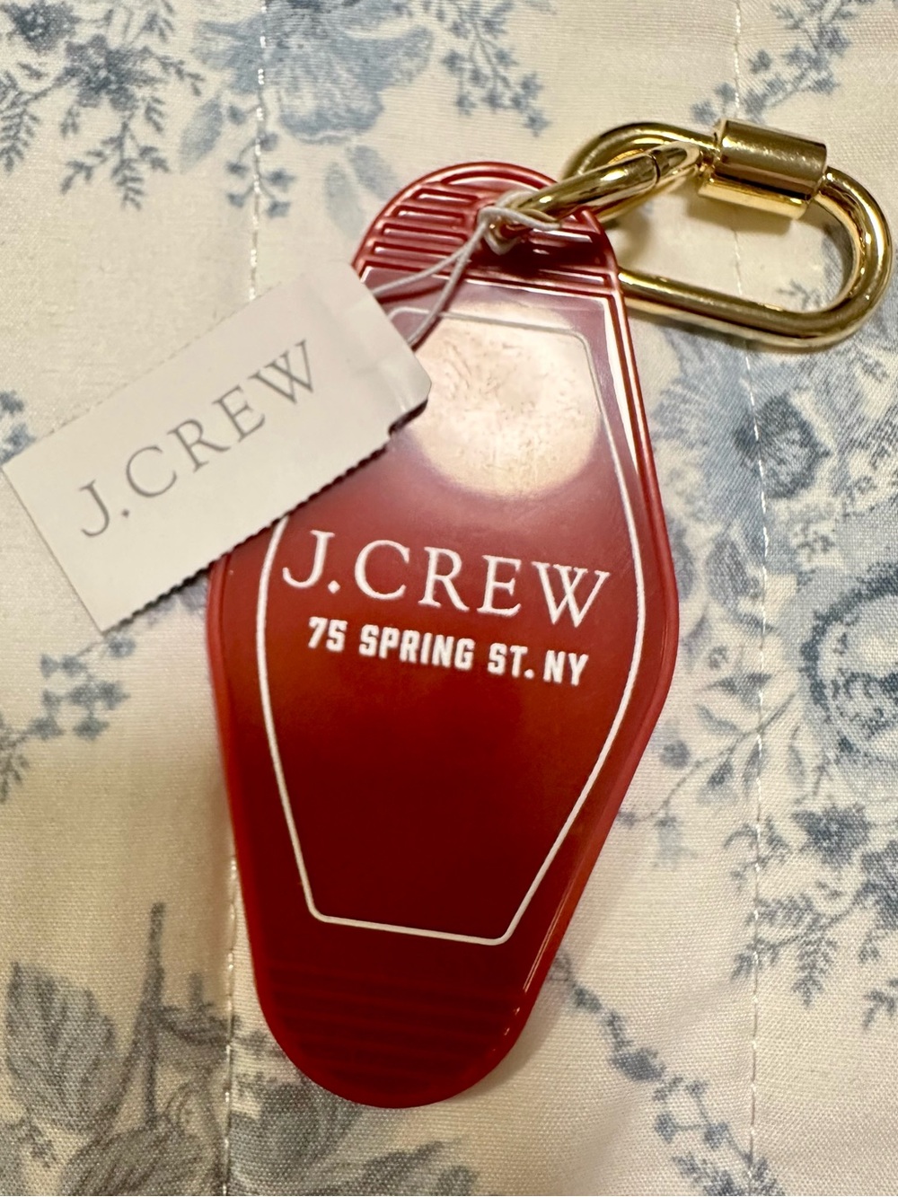 J. Crew Deep Red Retro Motel Key Tag with Gold Clip